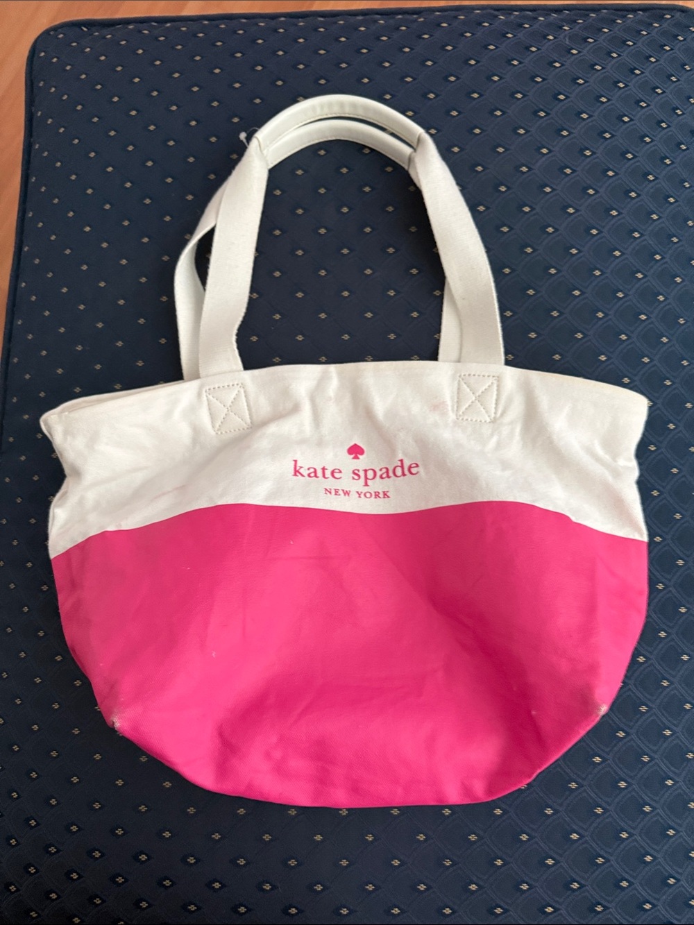 kate spade Two-Tone Pink and White Canvas Tote